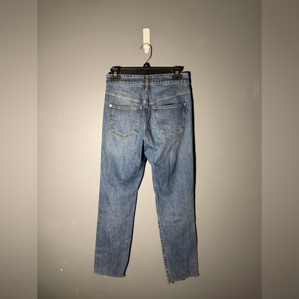 Anthropologie Pilcro The Vintage Straight Medium Wash Distressed Jeans Size 26 - Picture 3 of 6